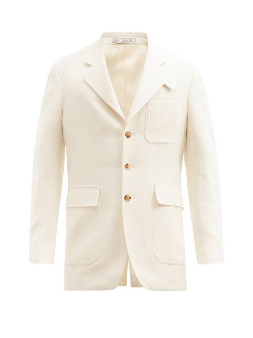 Matchesfashion.com Umit Benan B+ - Jack Single-breasted Crepe Suit Jacket - Mens - Cream