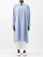 Eskandar - Striped Organic-cotton Midi Shirt Dress - Womens - Blue