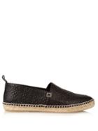 Loewe Monogram-embossed Leather Espadrilles