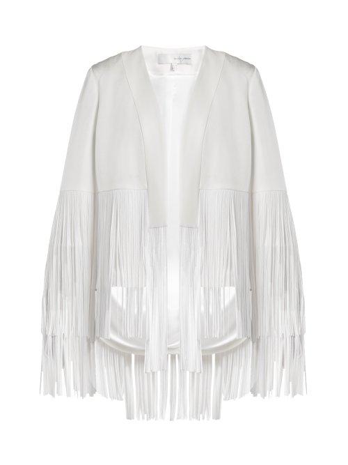 Matchesfashion.com Galvan - Cortado Fringe Crepe Jacket - Womens - White