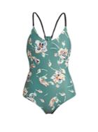The Upside Daydream Deep Sea Floral-print Paddle Suit