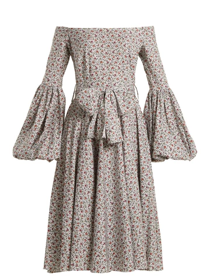 Caroline Constas Gisele Floral-print Cotton-blend Dress