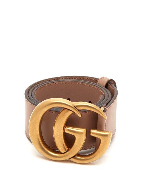 Matchesfashion.com Gucci - Gg Logo Leather Belt - Womens - Pink