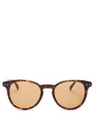 Matchesfashion.com Bottega Veneta - Round Frame Acetate Sunglasses - Mens - Brown