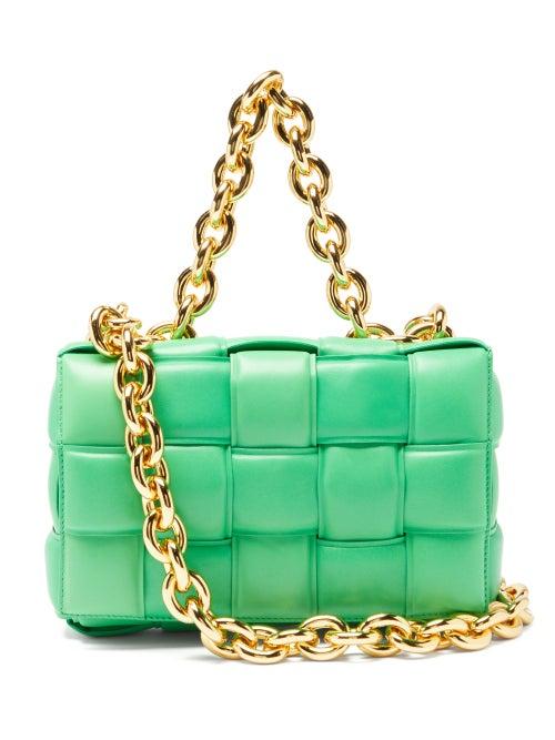 Matchesfashion.com Bottega Veneta - The Chain Cassette Intrecciato Leather Bag - Womens - Green