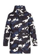 Matchesfashion.com Valentino - Camouflage Print Quilted Down Jacket - Mens - Blue