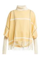 Matchesfashion.com Roksanda - Tiba Moon Roll Neck Poncho Sweater - Womens - Yellow Multi