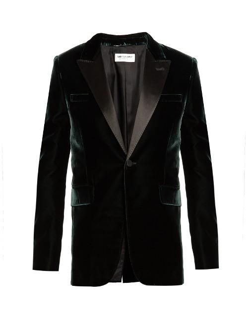 Saint Laurent Peak-lapel Single-breasted Velvet Jacket