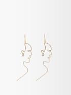 Anita Berisha - Femme Portrait 14kt Gold-plated Drop Earrings - Womens - Yellow Gold