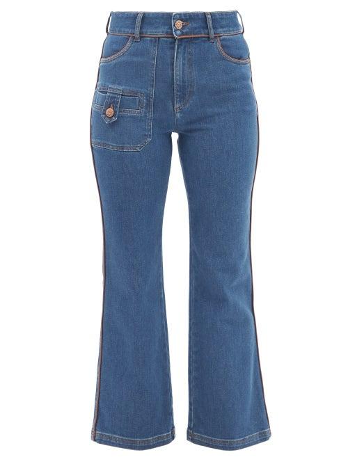 See By Chlo - Buttoned-pocket Kick-flare Jeans - Womens - Mid Denim