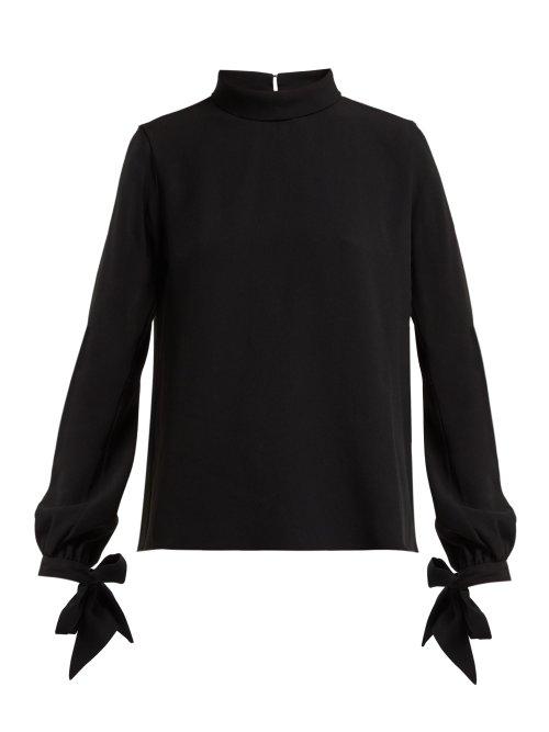 Matchesfashion.com Mary Katrantzou - Fiona Heavy Crepe Blouse - Womens - Black