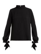 Matchesfashion.com Mary Katrantzou - Fiona Heavy Crepe Blouse - Womens - Black