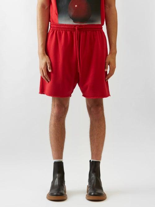 Loewe - Drawstring Cotton-jersey Shorts - Mens - Red
