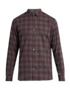 Vince Gingham Long-sleeved Cotton Shirt