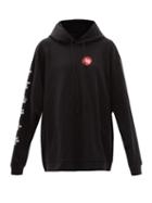 Ladies Rtw Raf Simons - Teenage Dreams Badge Hooded Cotton Sweatshirt - Womens - Black