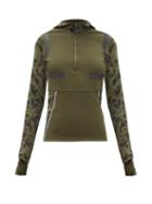 Matchesfashion.com Adidas By Stella Mccartney - Hooded Half Zip Running Jacket - Womens - Khaki