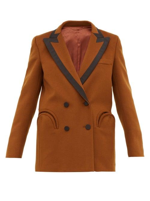 Matchesfashion.com Blaz Milano - Chinook Double Breasted Wool Blend Blazer - Womens - Brown