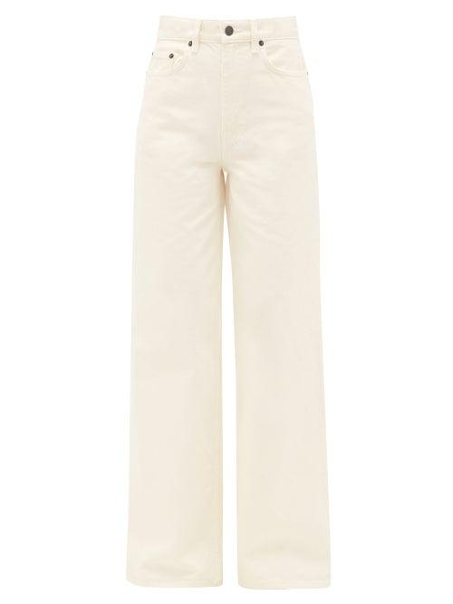 Matchesfashion.com The Row - Issa High-rise Cotton Wide-leg Jeans - Womens - Ivory