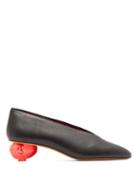 Matchesfashion.com Gray Matters - Egg Plexi Heel Leather Pumps - Womens - Black Red