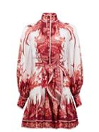 Matchesfashion.com Zimmermann - Wavelength Bird And Floral-print Silk Mini Dress - Womens - Pink Print