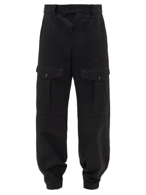 Alexander Mcqueen - Japanese Cotton-gabardine Cargo Trousers - Mens - Black