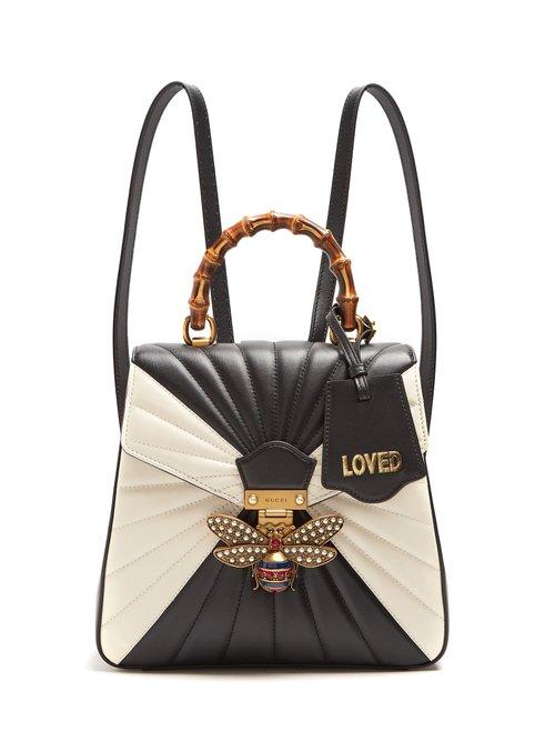 Matchesfashion.com Gucci - Queen Margaret Quilted Leather Backpack - Womens - Black White