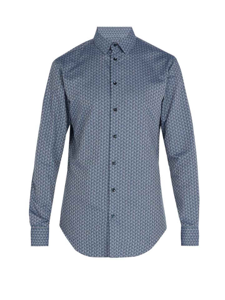 Giorgio Armani Triangle-print Cotton Shirt