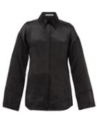 Matchesfashion.com Acne Studios - Suzette Hammered-satin Shirt - Womens - Black
