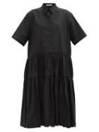 Matchesfashion.com Cecilie Bahnsen - Primrose Tiered Cotton-poplin Shirt Dress - Womens - Black