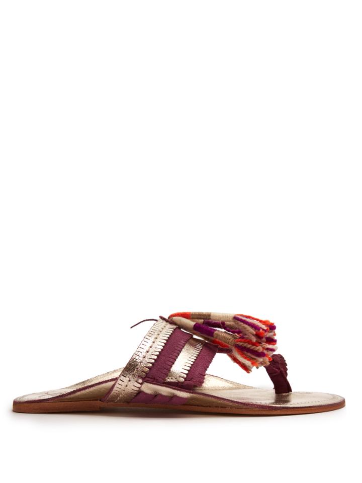 Figue Zola Leather And Suede Tassel Sandals
