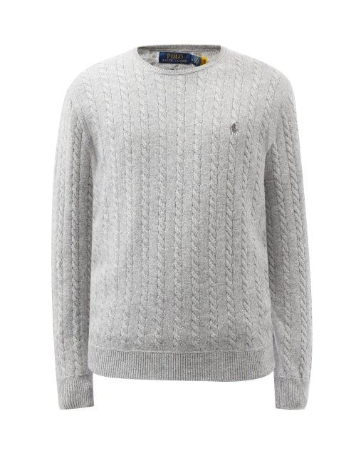 Polo Ralph Lauren - Cable-knit Wool-blend Sweater - Mens - Grey