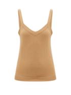 Johnstons Of Elgin - V-neck Wool Camisole - Womens - Camel