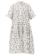 Matchesfashion.com Cecilie Bahnsen - Primrose Tiered Floral Fil-coup Midi Dress - Womens - White Multi