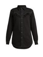 Matchesfashion.com Ganni - Kress Fringed Cotton Shirt - Womens - Black