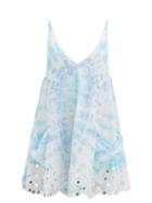 Matchesfashion.com Juliet Dunn - Open-back Tie-dyed Cotton Mini Dress - Womens - Blue White