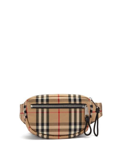 Matchesfashion.com Burberry - Vintage Check Canvas Belt Bag - Mens - Beige Multi
