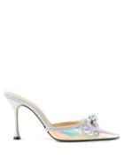 Mach & Mach - Double Bow Crystal-embellished Pvc Pumps - Womens - Multi