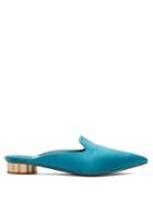 Salvatore Ferragamo Maida Column-heel Satin Backless Loafers