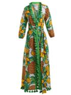 Rhode Resort Lena Pineapple-print Cotton Midi Dress