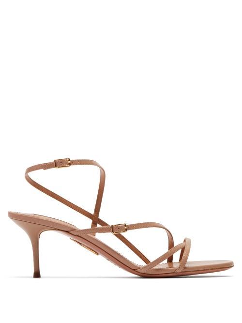 Matchesfashion.com Aquazzura - Carolyne 60 Leather Sandals - Womens - Nude