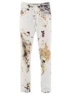 Matchesfashion.com Off-white - Paint Splatter Slim Leg Jeans - Mens - White Multi