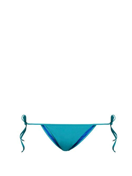 Matchesfashion.com Bower - Bang Tie Side Bikini Briefs - Womens - Turquoise