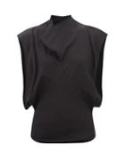 Petar Petrov - Lama Cowl-neck Silk-crepe Top - Womens - Black