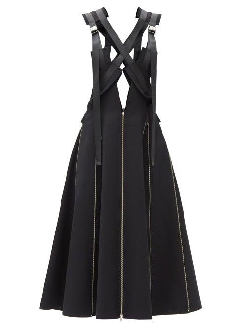 Matchesfashion.com Junya Watanabe - Harness-bodice Zipped Wool-twill Dress - Womens - Black