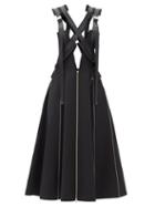 Matchesfashion.com Junya Watanabe - Harness-bodice Zipped Wool-twill Dress - Womens - Black