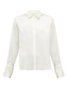 Matchesfashion.com Nili Lotan - Lleida Silk Satin Shirt - Womens - Ivory