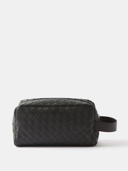 Bottega Veneta - Intrecciato-leather Wash Bag - Mens - Black