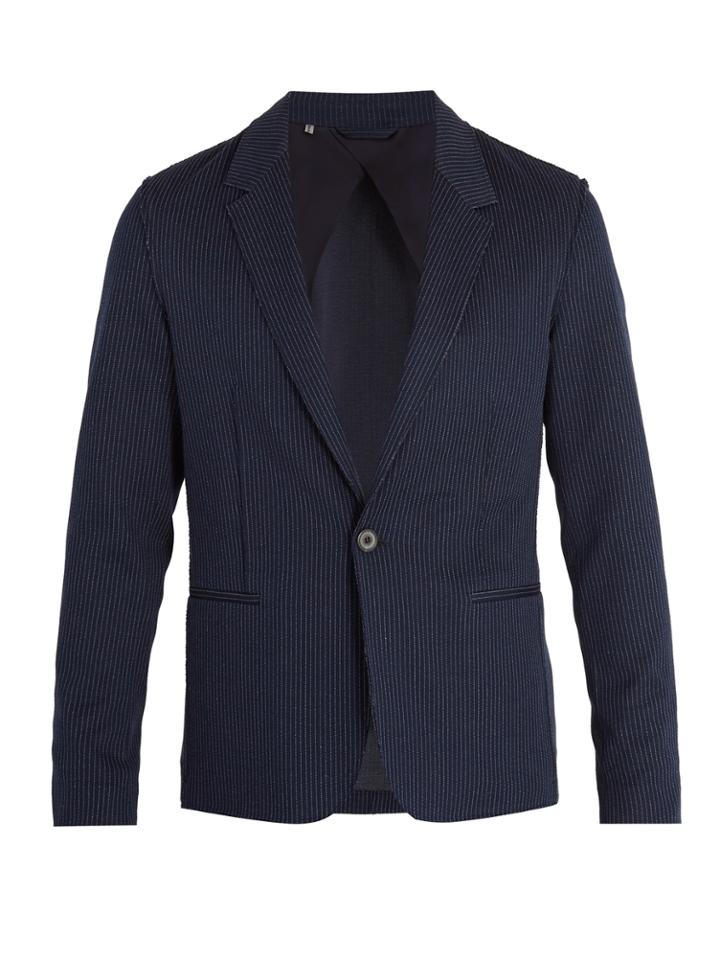 Lanvin Single-breasted Pinstriped Cotton Blazer