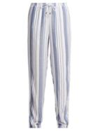 Matchesfashion.com Melissa Odabash - Kelly Striped Wide Leg Trousers - Womens - Blue Stripe