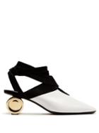Matchesfashion.com Jw Anderson - Cylinder Heel Leather Mules - Womens - White